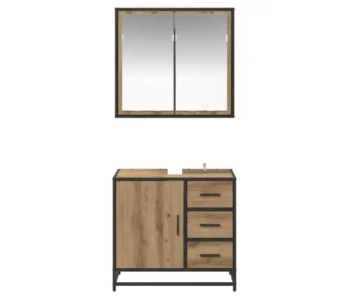 Vannas Istabas Mēbeļu Komplekts Ar Durvīm 2 Pcs Amatnieku Ozola Vidaxl