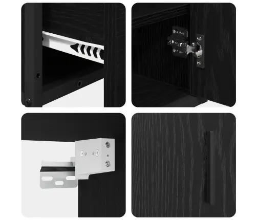 Vannas Istabas Mēbeļu Komplekts Ar Atvilktni 2 Pcs Melns Ozols Vidaxl