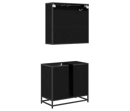 Vannas Istabas Mēbeļu Komplekts Ar Atvilktni 2 Pcs Melns Ozols Vidaxl