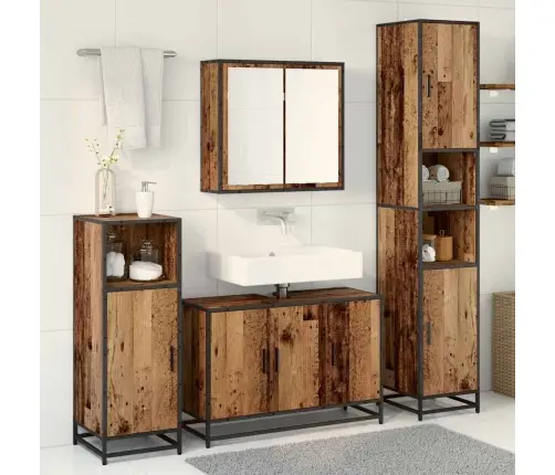 Vonios Baldų Rinkinys 4 Pcs Sena Mediena 90 X 33 X 60 Cm