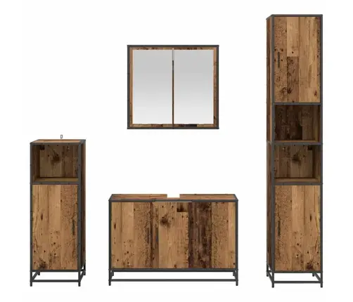 Vonios Baldų Rinkinys 4 Pcs Sena Mediena 90 X 33 X 60 Cm