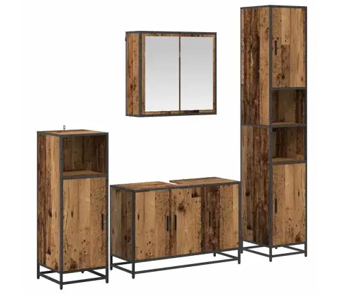 Vonios Baldų Rinkinys 4 Pcs Sena Mediena 90 X 33 X 60 Cm