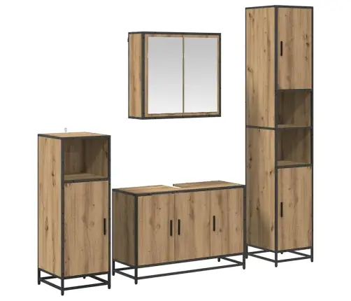 Vannas Istabas Mēbeļu Komplekts Ar Durvīm 4 Pcs Amatnieku Ozola Vidaxl Vannas Istabas Mēbeļu Komplekts Ar Durvīm 4 Pcs Amatnieku Ozola Vidaxl