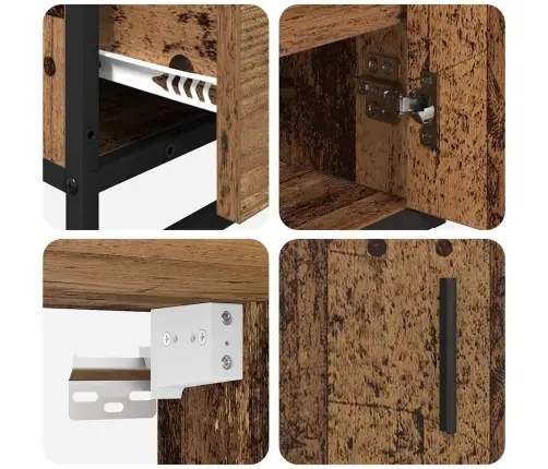 Vannas Istabas Mēbeļu Komplekts 3 Pcs Vecs Koks 65 X 33 X 60 Cm Vidaxl