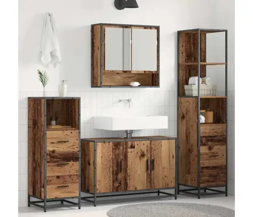 Vannas Istabas Mēbeļu Komplekts 4 Pcs Vecs Koks 90 X 33 X 60 Cm Vidaxl