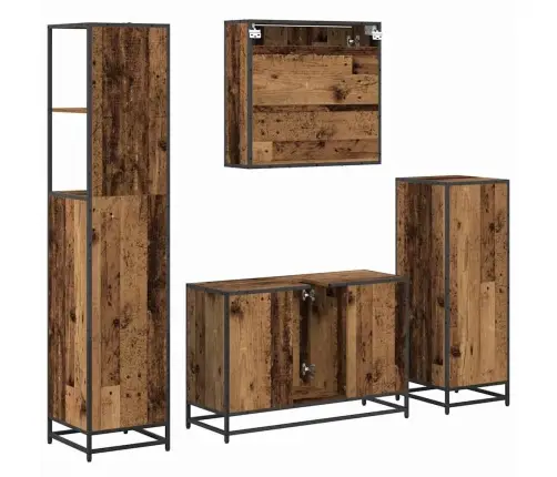 Vannas Istabas Mēbeļu Komplekts 4 Pcs Vecs Koks 90 X 33 X 60 Cm Vidaxl