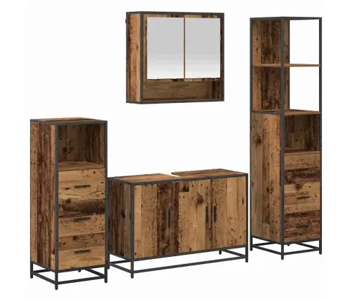 Vannas Istabas Mēbeļu Komplekts 4 Pcs Vecs Koks 90 X 33 X 60 Cm Vidaxl