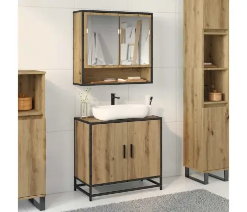 Vannas Istabas Mēbeļu Komplekts Ar Plauktu 2 Pcs Artisānā Ozols Vidaxl