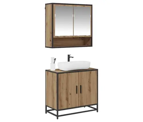 Vannas Istabas Mēbeļu Komplekts Ar Plauktu 2 Pcs Artisānā Ozols Vidaxl