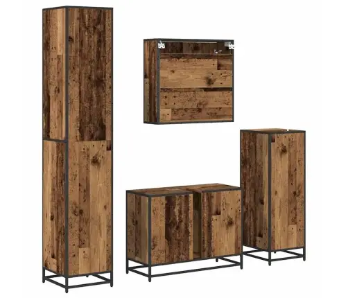 Vannas Istabas Mēbeļu Komplekts 4 Pcs Vecs Koks 80 X 33 X 60 Cm Vidaxl