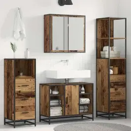Vannas Istabas Mēbeļu Komplekts 4 Pcs Vecs Koks 80 X 33 X 60 Cm Vidaxl