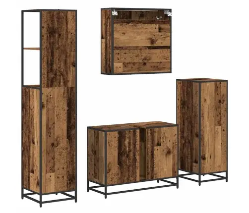 Vannas Istabas Mēbeļu Komplekts 4 Pcs Vecs Koks 80 X 33 X 60 Cm Vidaxl