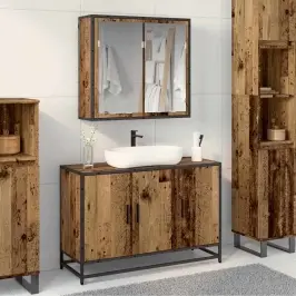 Vannas Istabas Mēbeļu Komplekts 2 Pcs Vecs Koks 90 X 33 X 60 Cm Vidaxl