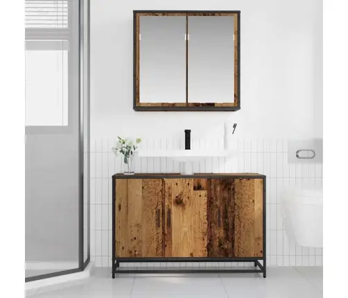 Vannas Istabas Mēbeļu Komplekts 2 Pcs Vecs Koks 90 X 33 X 60 Cm Vidaxl