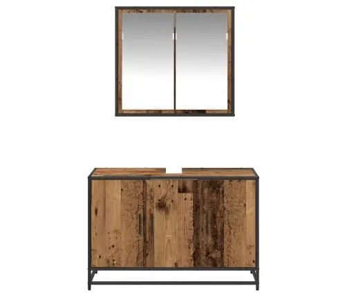 Vannas Istabas Mēbeļu Komplekts 2 Pcs Vecs Koks 90 X 33 X 60 Cm Vidaxl