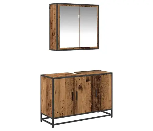 Vannas Istabas Mēbeļu Komplekts 2 Pcs Vecs Koks 90 X 33 X 60 Cm Vidaxl