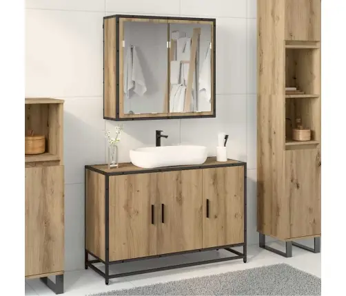 Vannas Istabas Mēbeļu Komplekts Ar Durvīm 2 Pcs Amatnieku Ozola Vidaxl