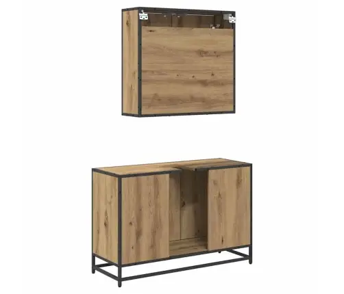 Vannas Istabas Mēbeļu Komplekts Ar Durvīm 2 Pcs Amatnieku Ozola Vidaxl