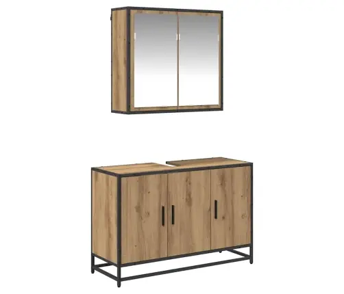 Vannas Istabas Mēbeļu Komplekts Ar Durvīm 2 Pcs Amatnieku Ozola Vidaxl