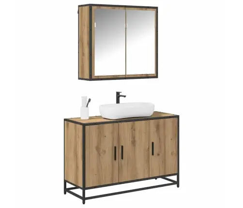 Vannas Istabas Mēbeļu Komplekts Ar Durvīm 2 Pcs Amatnieku Ozola Vidaxl