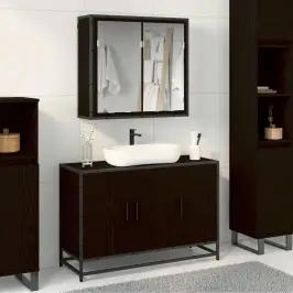 Vannas Istabas Mēbeļu Komplekts Ar Durvīm 2 Pcs Melns Ozols Vidaxl Vannas Istabas Mēbeļu Komplekts Ar Durvīm 2 Pcs Melns Ozols Vidaxl