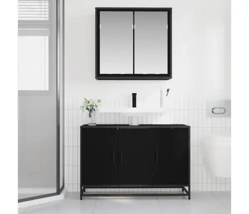 Vannas Istabas Mēbeļu Komplekts Ar Durvīm 2 Pcs Melns Ozols Vidaxl Vannas Istabas Mēbeļu Komplekts Ar Durvīm 2 Pcs Melns Ozols Vidaxl