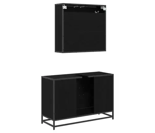 Vannas Istabas Mēbeļu Komplekts Ar Durvīm 2 Pcs Melns Ozols Vidaxl Vannas Istabas Mēbeļu Komplekts Ar Durvīm 2 Pcs Melns Ozols Vidaxl