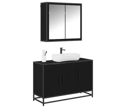 Vannas Istabas Mēbeļu Komplekts Ar Durvīm 2 Pcs Melns Ozols Vidaxl Vannas Istabas Mēbeļu Komplekts Ar Durvīm 2 Pcs Melns Ozols Vidaxl