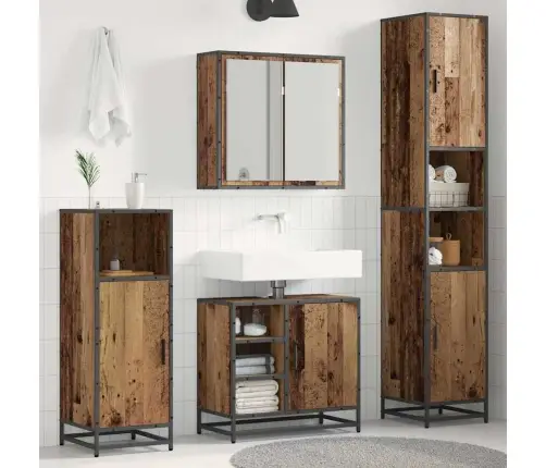 Vannas Istabas Mēbeļu Komplekts 3 Pcs Vecs Koks 65 X 33 X 60 Cm Vidaxl