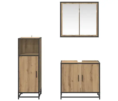Vannas Istabas Mēbeļu Komplekts Ar Durvīm 3 Pcs Amatnieku Ozola Vidaxl