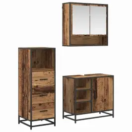 Vannas Istabas Mēbeļu Komplekts 3 Pcs Vecs Koks 65 X 33 X 60 Cm Vidaxl