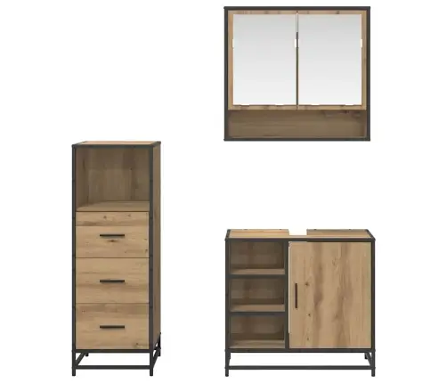 Vannas Istabas Mēbeļu Komplekts Ar Durvīm 3 Pcs Amatnieku Ozola Vidaxl