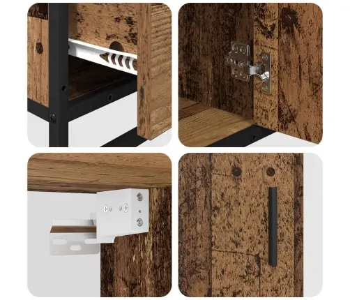 Vannas Istabas Mēbeļu Komplekts 3 Pcs Vecs Koks 65 X 33 X 60 Cm Vidaxl