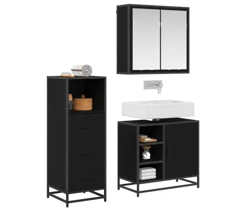 Vannas Istabas Mēbeļu Komplekts Ar Atvilktni 3 Pcs Melns Ozols Vidaxl Vannas Istabas Mēbeļu Komplekts Ar Atvilktni 3 Pcs Melns Ozols Vidaxl