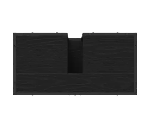 Vonios Baldų Rinkinys 4 Pcs Juodas Ąžuolas Apdirbta Mediena