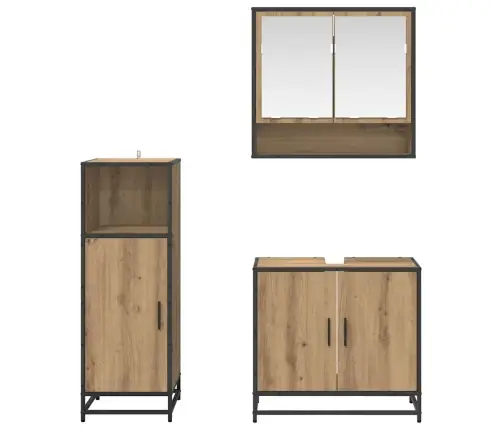 Vannas Istabas Mēbeļu Komplekts Ar Plauktu 3 Pcs Artisānā Ozols Vidaxl