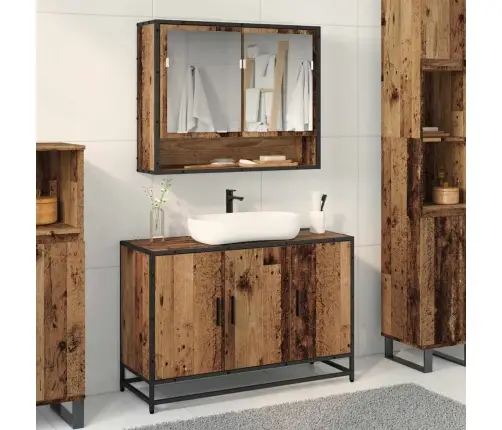 Vannas Istabas Mēbeļu Komplekts Ar Plauktu 2 Pcs Vecs Koks Vidaxl