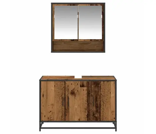 Vannas Istabas Mēbeļu Komplekts Ar Plauktu 2 Pcs Vecs Koks Vidaxl