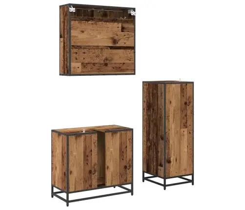 Vannas Istabas Mēbeļu Komplekts 3 Pcs Vecs Koks 65 X 33 X 60 Cm Vidaxl
