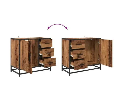 Vannas Istabas Mēbeļu Komplekts 3 Pcs Vecs Koks 65 X 33 X 60 Cm Vidaxl