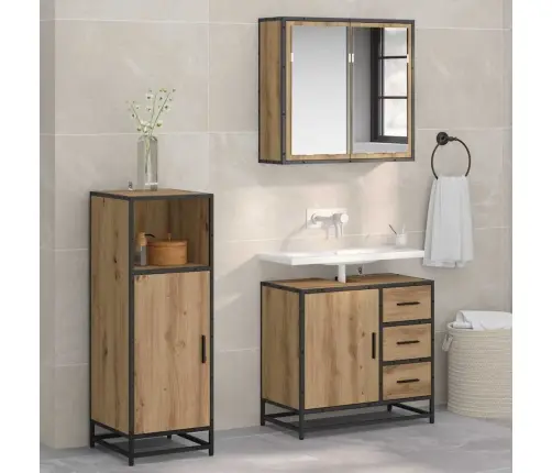 Vannas Istabas Mēbeļu Komplekts Ar Durvīm 3 Pcs Amatnieku Ozola Vidaxl