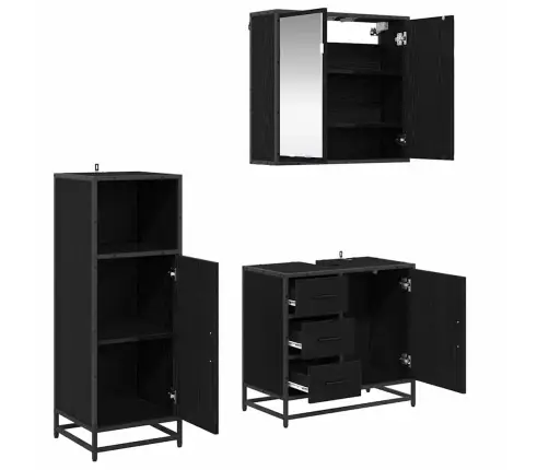 Vannas Istabas Mēbeļu Komplekts Ar Atvilktni 3 Pcs Melns Ozols Vidaxl Vannas Istabas Mēbeļu Komplekts Ar Atvilktni 3 Pcs Melns Ozols Vidaxl