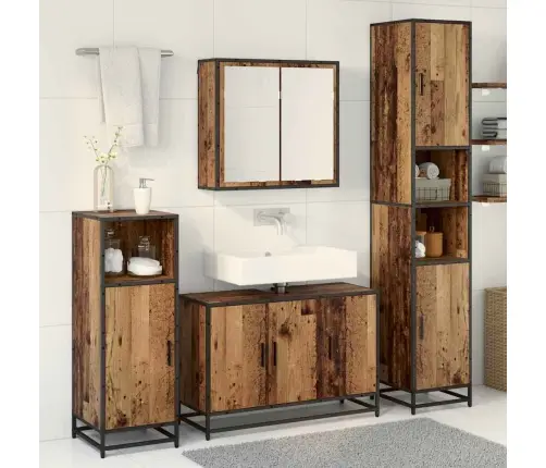 Vannas Istabas Mēbeļu Komplekts 3 Pcs Vecs Koks 90 X 33 X 60 Cm Vidaxl