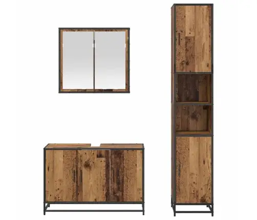 Vannas Istabas Mēbeļu Komplekts 3 Pcs Vecs Koks 90 X 33 X 60 Cm Vidaxl