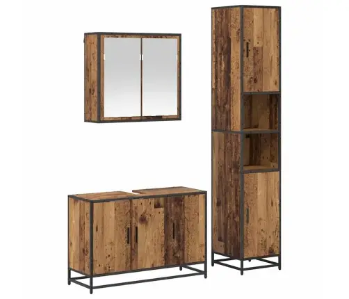 Vannas Istabas Mēbeļu Komplekts 3 Pcs Vecs Koks 90 X 33 X 60 Cm Vidaxl