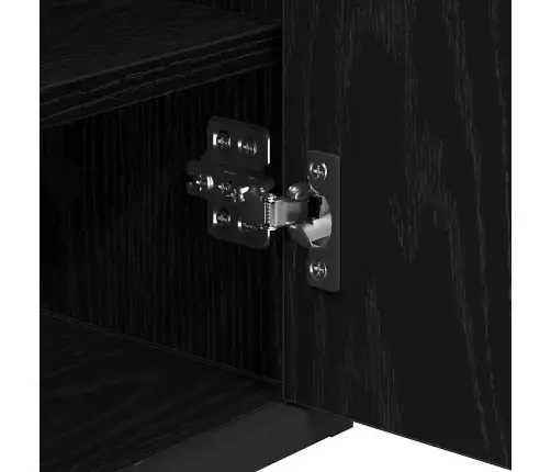 Vannitoa Mööbleset Seinale Kinnitatav 3 Pcs Must Tamm Tehispuit