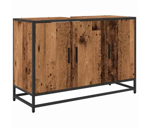 Vannitoa Mööbleset 3 Pcs Vana Puit 90 X 33 X 60 Cm Tehispuit Vannitoa Mööbleset 3 Pcs Vana Puit 90 X 33 X 60 Cm Tehispuit