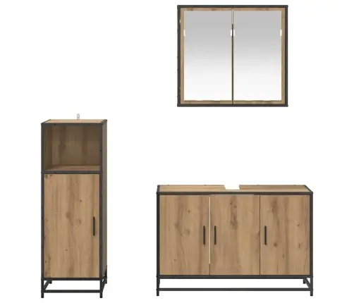 Vannas Istabas Mēbeļu Komplekts Ar Durvīm 3 Pcs Amatnieku Ozola Vidaxl