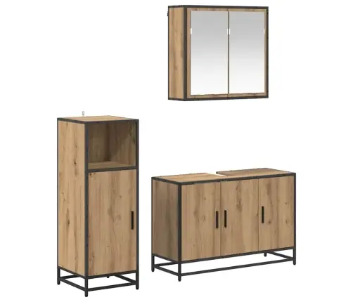 Vannas Istabas Mēbeļu Komplekts Ar Durvīm 3 Pcs Amatnieku Ozola Vidaxl