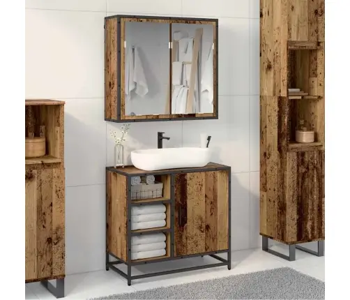 Vonios Baldų Rinkinys 2 Pcs Sena Mediena Apdirbta Mediena